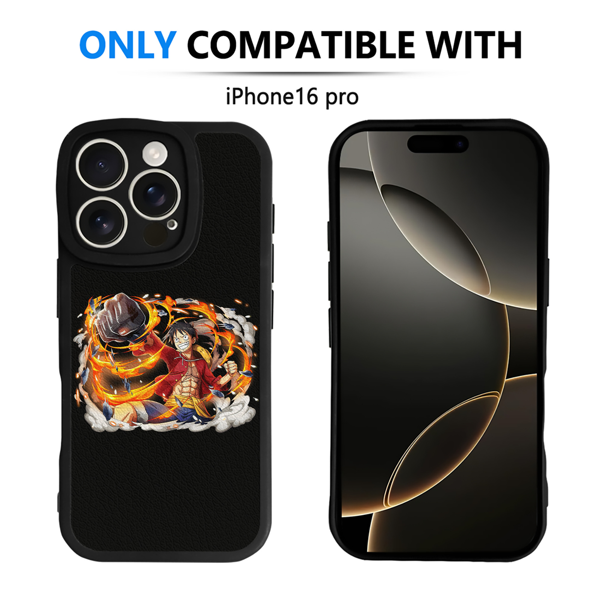 （画像用） ワンピース モンキー・D・ルフィ ONE PIECE Monkey D. Luffy 【iPhone 16シリーズ対応】シリコンスマホケース（レザー調） 材質：シリコン
